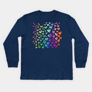 Love Is Love Rainbow Heart Cascade Kids Long Sleeve T-Shirt